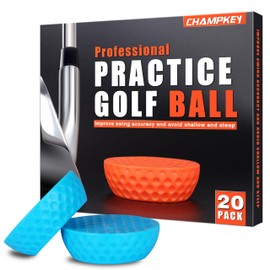 CHAMPKEY Precision Practice Golf Balls 20 Pack - Soft Rubber Golf Training Balls - Avoid Swing Shallow and Steep Golf Practice Balls
