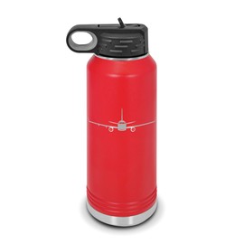E175 E-Jet Water Bottle 32 oz - Laser Engraved w/Flip Top Removable Straw - Polar Camel - Stainless Steel - Vacuum Insulated - Double Walled - Drinkware Bottles - e-175 Airliner - Red
