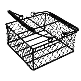 Mason Jar Lifestyle Caddy for 4 Pint Mason Jars in Chicken Wire with Wire Wrapped Handles