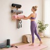 3-Tier Bamboo Yoga Mat Holder Wall Mount, Yoga Mat Storage