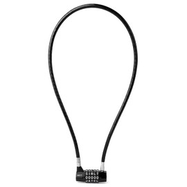 NBYT 5-Word Resettable Combination Lock, Letter Lock- Home Security Padlock with 8mm Anti-Theft Cable for Garden Gates, Glass Doors, Pool, Refrigerator,Bikes, Gates, Storage (30''(Locking Span 14''))