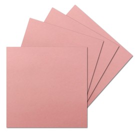 50 single cards square - 15 x 15 cm in old pink - 240 g m² - blank craft cards, postcards, craft cardboard in clay paper quality
