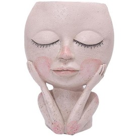 Girls Face Head Planter Flower Container Safe Nontoxic Garden Decor for Wedding Birthday