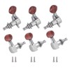 Tuner Pegs Tuning Machine Heads Button Silver Wooden Folk Guitar