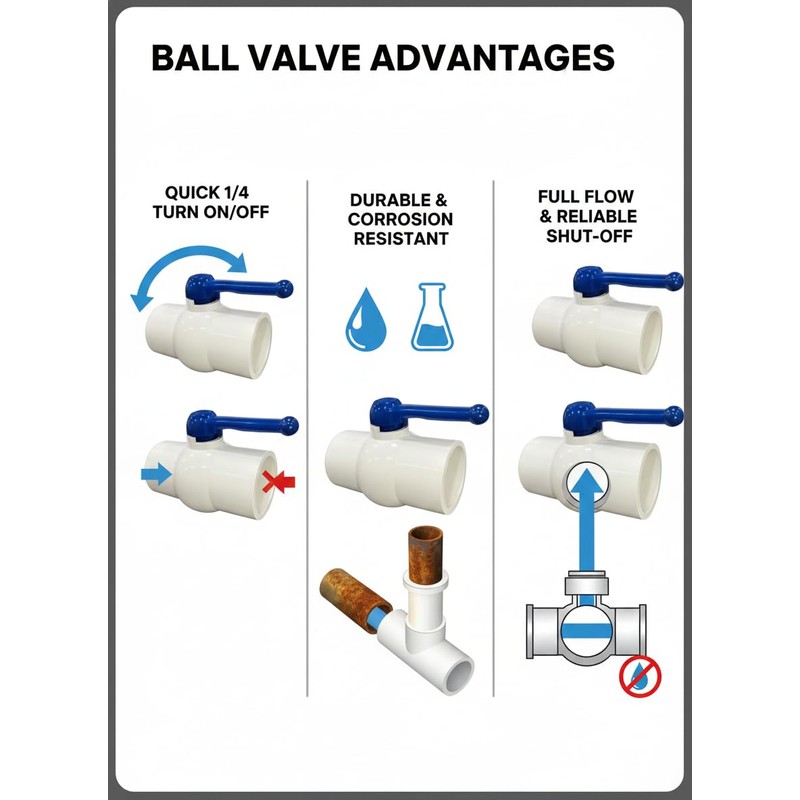ERA 4" Schedule 40 PVC Ball Valve, Slip x Slip