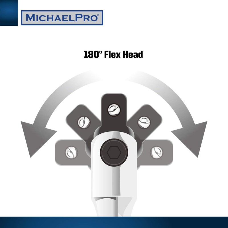MichaelPro MP007001 3/8 Inch Drive Flex Handle/Breaker Bar for Extra