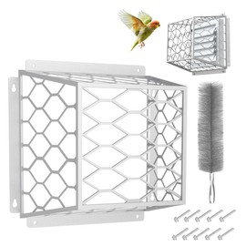 Dryer Vent Bird Guard - Durable Bird Guard Vent Covers for Most 3" to 4" Bathroom Exhaust Fan Ventilation Cover, 7"Lx7"Wx5"H Easy-to-Install Dryer Vent Cover Outside for Exhaust Fan Cover, White