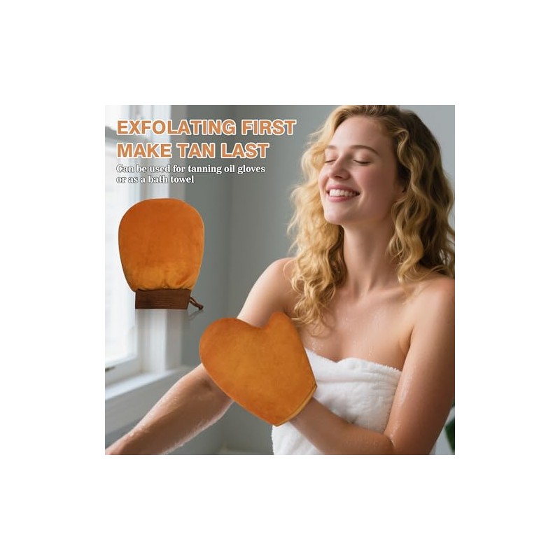 Set Piezas Autobronceador Incluye Guante Exfoliante Aplicador Loción Bronceadora Espalda