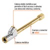Truper VAL-INF-1/4, Válvula inflador cabeza doble, cuerda 1/4 NPT