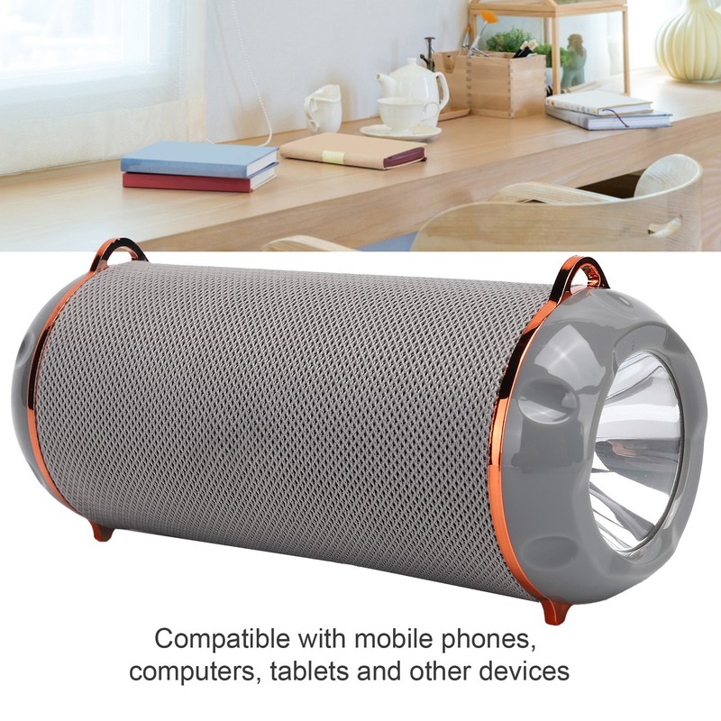 Bluetooth 5.0 Speaker Portable Flashlight Column TWS HiFi Stereo FM