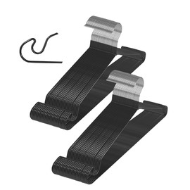 SOULNAMAN Clothes Hangers 50Pack,Black Metal Hangers,15.7'W Space-Saving Shirt Hanger,Non-Slip Heavy Duty Hanger with Deep Shoulder Notches for Dress and Camisole
