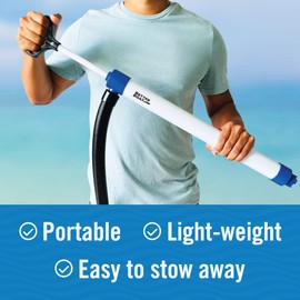 Manual Bilge Pump Large for Boats with 5ft Hose, Hand Water Pump for Kayak Canoe and Dinghy, Portable Handheld Siphon Bailer, 25 GPM Suction, Marine Grade - Better Boat