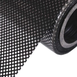 Moyishi One-Way Perforated Black Vinyl Privacy Window Film Electrostatic Adhesive Glass Wrap Roll (17" x 48")