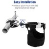 Motorcycle Cup Holder 360° Swivel Ball Mount Drink Water Bottle