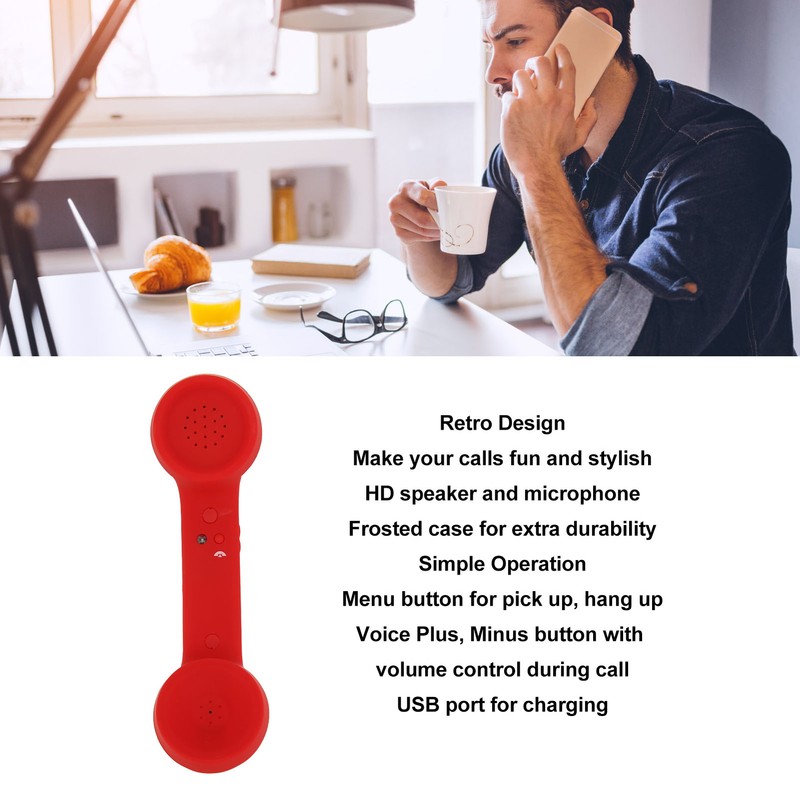 Bluetooth Telephone Handset Retro Radiation Proof Rechargeable Wireless Mobile Phone