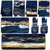 Fourluoo 10 Pcs Marble Kitchen Dish Towels Rugs Oven Mitts