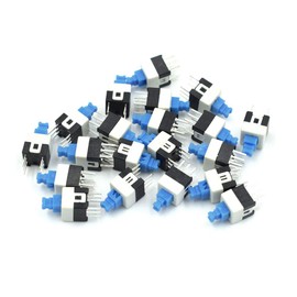 Hxchen 20Pcs 6Pin Two Row Through Hole Mount DPDT Self-Locking Mounting Tact Tactile Power Micro Push Button Switches 7 x 7 mm