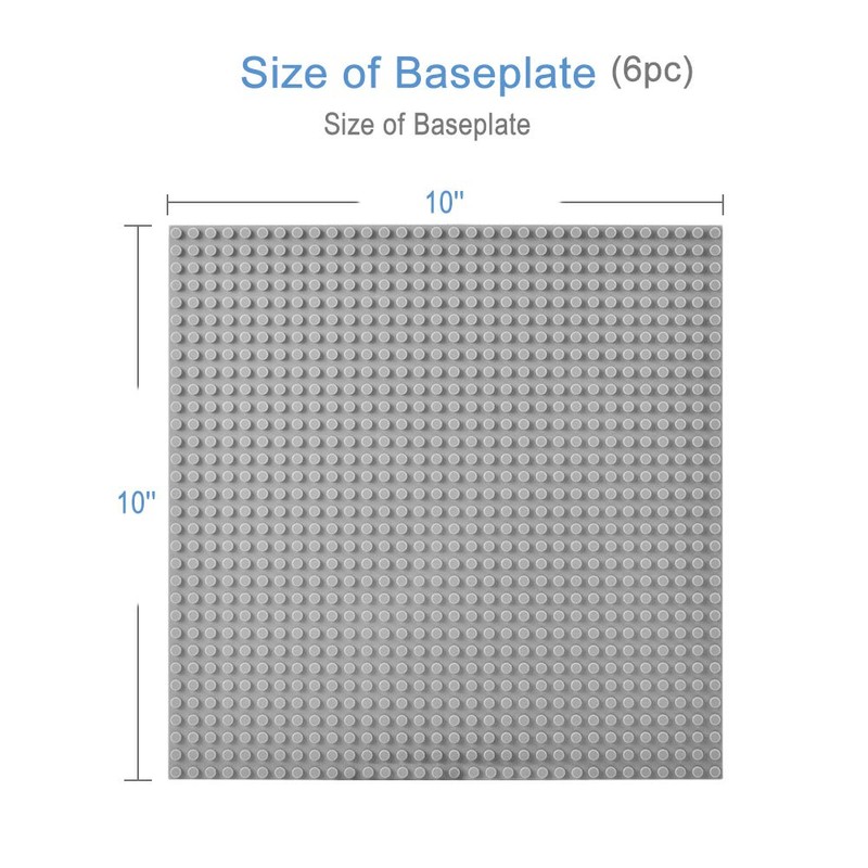 Lekebaby Set of 6 Building Plates, Compatible with Different Building
