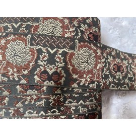 Unbranded 5 yards Chocolate coffee brown Mocha Tan Asian design woven trim 2" wide