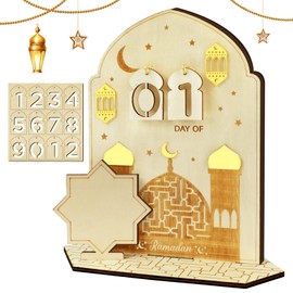Vyntra Ramadan Wooden Calendar, Countdown Ramadan Decoration Children, Eid Ramadan Mubarak Decoration, 30 Days DIY Advent Calendar for Islam, Ramadan Kareem, Home Party Gifts, Table Decoration