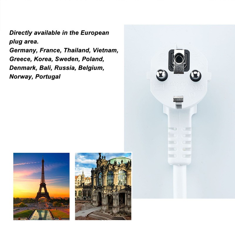 European Power Strip 3 Way ABS and Copper Multiple Outlet