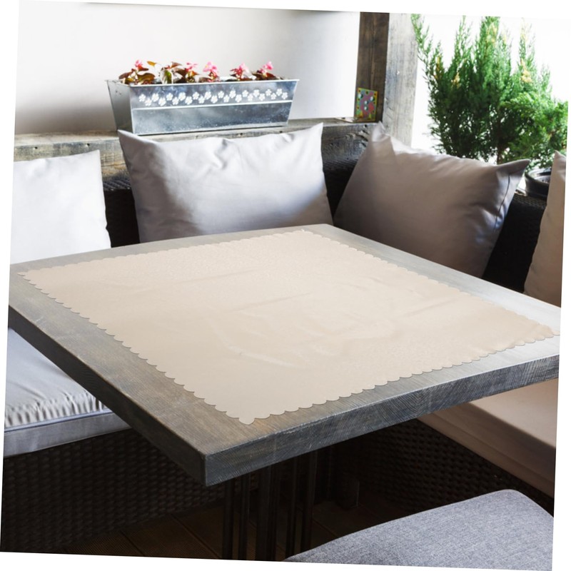 LABRIMP Elegant Rim Design Heat-Resistant PVC Tablecloth Decorative Dining Table