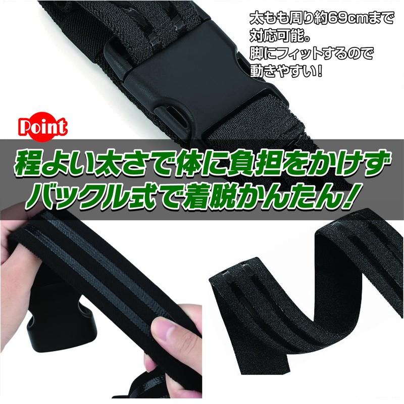 ZERONOWA Leg Holster Thigh Strap Buckle Non-Slip Airsoft 2 Piece