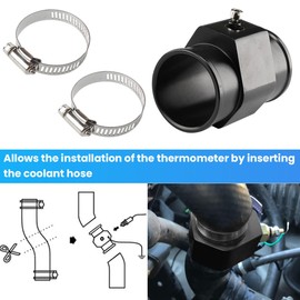 JNNJ Universal Water Temp Joint, Aluminum Car Water Temperature Joint Pipe, Car Water Temp Temperature Joint Pipe Hose Sensor Gauge Adapter, Aluminum Hose Temperature Sensor Adapter(40mm)