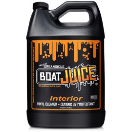 Boat Juice 2in1 Interior Boat Cleaner & Protectant | Vinyl Boat Seat Cleaner + Ceramic UV Protection | Also for Upholstery, Carpet | Marine Detailing, Orange Creamsicle Scent, Made in USA (1 Gallon)