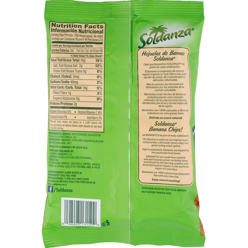 Soldanza Banana Chips, 2.5 Ounce (Pack of 24)