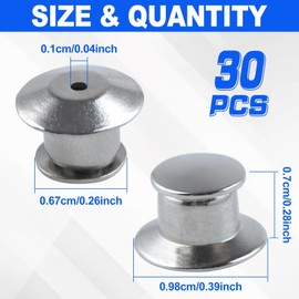 LEONTOOL 30 Stück Sicherungsstift-Verschlüsse, Metall-Pin-Rückschnalle, Verriegelungsstift-Halter, Verriegelungsverschluss, Nadelrückseite mit Aufbewahrungsetui, Ersatz-Pin-Rückseite für Broschen,