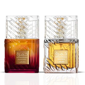 Lattafa Khamrah Qahwa & Khamrah Dukhan EDP Sprays 100ML (3.4 OZ) by Lattafa  (Bundle)