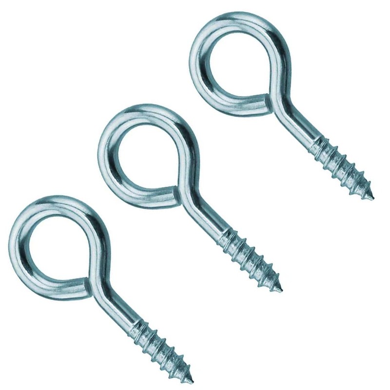 Zinc Plated Steel Screw In Eyes, 40 mm (1.1/2 inch)