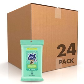 Wet Ones for Pets Extra Gentle Dog Wipes with Witch Hazel for Snout, Eye, Ear - Fragrance-Free Dog Wipes for All Dogs Wet Ones Wipes with Wet Lock Seal (Pack of 24, 720 Count Total)
