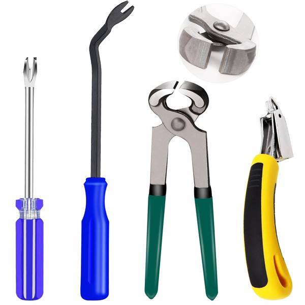 Sunxeke 4Pcs Upholstery Staple Remover Tool Set Including 7inch End
