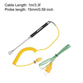sourcing map Digital Thermocouple Thermometer K Type Temperature Meter High Accuracy (-50 to 1300 °C), with Surface Thermocouple Probe NR-81532A