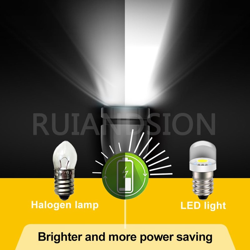 Ruiandsion 4pcs E10 LED Bulb 3V 0.15W 5050 1SMD White