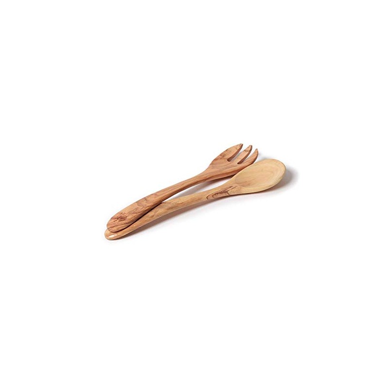 Berard 30 cm/11.8 in Salad Serving Set Provencal, Olive Wood