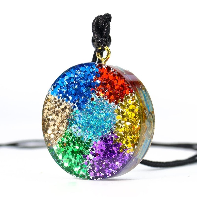 Orgone Metatron Cube Om Necklace, Chakra Crystal Stone for Healing