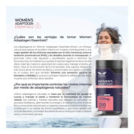 WOMENS ADAPTOGEN ESSENTIALS 200 capsulas (1500mg por porcion) con Adaptogenos Schisandra, Shatavari, Reishi, Maca, Women Hormo-Balance by Eternal Nutrition