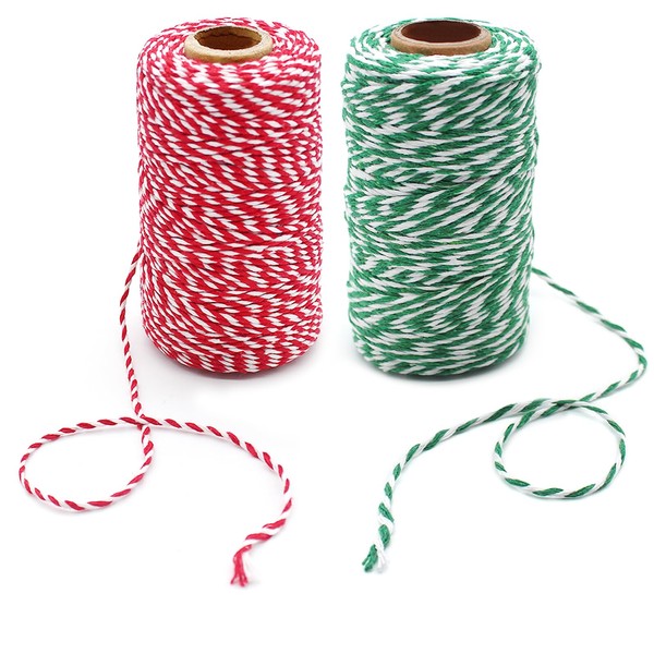 Benvo 2-Pack Cotton Twine Wrapping String Heavy Duty Rope Ribbon