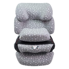 JYOKO KIDS Car Seat Cover, Child Seat Compatible with Cybex Pallas Fix, 2 Fix, Cotton (White Star)