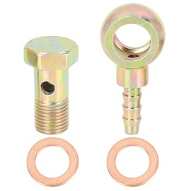 X AUTOHAUX Hollow Screw 10 mm M10 x 1 Banjo Hollow Screws Banjo Hose Barb Bolt Fitting with Banjo Washers