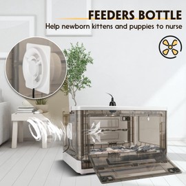 HKDQ Puppy Incubator with Heating - Incubator for Puppies,Fan Ventilation Circulation Design,for Newborn Puppies and Kittens,Small Mammal (55L)