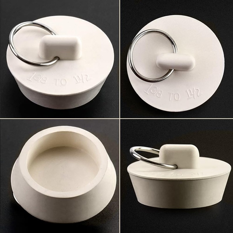 4 Pcs Rubber Sink Plug Set, Universal Bath Plug Replacement