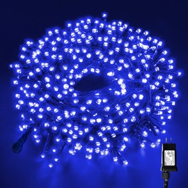 MZD8391 105FT 300LED Christmas String Lights Outdoor Indoor, Christmas Lights Xmas Tree Lights for Christmas Decorations Holiday Party, 8 Modes Blue