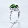 Bonlavie Women's 3.6ct Emerald Cut 8x6mm Green Emerald Solid 925