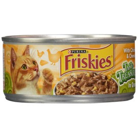 Friskies Canned Tasty Treasures Cat Food, Chicken And Cheese in gravy, 5.5 Oz
