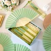 Tatuo 80 Pcs Hand Fans Bamboo Silk Folding Fans Handheld