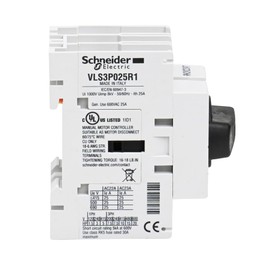 Square D by Schneider Electric VLS3P025R1 TeSys VLS Disconnect Switch for Industrial Use, 25A, 15HP at 480V AC, 3 Pole, Size 1, DIN Rail Mount